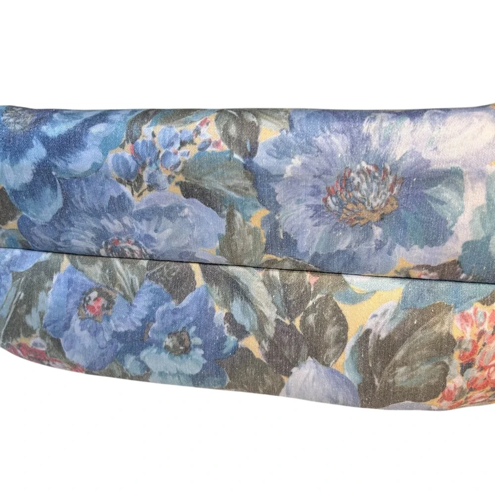 Margaret Smith‎ Floral Watercolor Canvas Zip Tote Bag Gardiner Maine Vtg 70s-80s